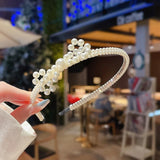 New Simple Full Pearls Women Hairbands Sweet Headband Hair Hoops Holder Ornament Head Band Lady Elegant Fashion Hair Accessories daiiibabyyy