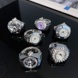 New Individuality Vintage Punk Elastic Stretchy Quartz Watch Rings for Women Man Hip-hop Couple Accessories daiiibabyyy