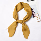 Daiiibabyyy Fashion Square Silk Scarf Headband for Women Solid Color 70 CM Hair Scarf Headwrap air Band Hair Ties Bandana Head Neck Scarf