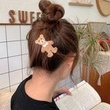 Cartoon Knitted Hairpins Top Clip Handmade Barrettes Girls Cute Bear Hairclips Autumn Hair Accessories Korean Style Headdress daiiibabyyy