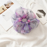 Daiiibabyyy New Net Yarn Hair Scrunchie Solid Color Hair Ties for Women Elastic Hair Ring Girl Ponytail Holder Smooth Hair Accessories