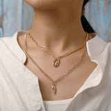 Multi-layer Shell Pendant Necklace for Women Choker Goth Aesthetic Boho Vintage Collier Femme Fashion Summer Jewelry Goth daiiibabyyy