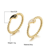 17KM Trendy Gold Tai Chi Couple Rings Set For Women Men Lover Couple Black White Rings Friendship Engagement Wedding Jewelry daiiibabyyy