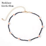 Daiiibabyyy IngeSight.Z Bohemian Colorful Beads Flower Choker Necklace for Women Summer Statement Short Collar Clavicle Chain Jewelry