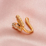 1Pc Crystal Butterfly Fake Nose Ring Non Piercing Clip On Nose Ring Indian Style Nose Cuff Fake Piercing Septum Nariz Jewelry daiiibabyyy