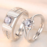 Classic Couple Rings For Men Women CZ Stone Trendy Wedding Lovers' Ring Jewelry Romantic Valentine's Day Present Ring Accessory daiiibabyyy