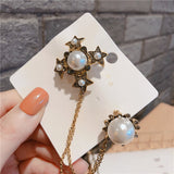 Vintage Luxury Crown Chain Brooch Women's Party Fragrant Wind Tassel Pearl Pin Buckle Badge Brooches Gift daiiibabyyy