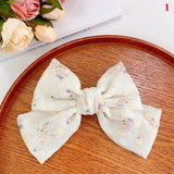 Sweet Flowers Bow Scrunchies Barrettes Hair Accessories Women Elastic Hair Ring Hair Tie Hair Clips Ponytail Holder Rubber Band daiiibabyyy