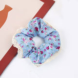 Big Size Korea Elastic Kawaii Hair Bands Girls Floral Lace Edge Scrunchie Ponytail Holder Hair Ties Headwear Hair Accessories daiiibabyyy