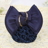 Bow Hair Ribbon Bun Cover Satin Net Bank Hotel Stewardess Hair Pin Headbands Fashionable And Dignified Women's Hair Accessories daiiibabyyy