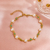 New Bohemian Ethnic Hamdmade Multicolor Bracelet Sets for Women Fashion French Flowers Pearl Beads Bracelet Couples Boho Jewelry daiiibabyyy