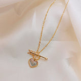 Women Necklace Shell Heart Pendant Necklace for Women Sweet Gift Fashion Jewelry Accessories daiiibabyyy