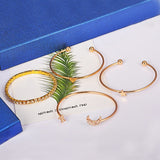 4Pcs New Heavy Metal Bracelets for Women Set Fashion Cartier Bracelet Diamond Heart Stars Bangles Bracelet Fashion Jewelry 2022 daiiibabyyy