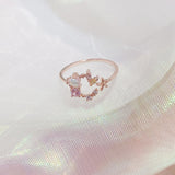 Fashion Delicate Zircon Crystal Shell Flower Heart Rings For Women Fashion Adjustable Rings Sweet Moon  Micro Pave Party Gifts daiiibabyyy