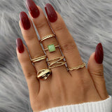 2021 New Retro Star Moon Ring Set Ring For Women European And American Female Joint Ring Ins Fashion Popular Gift Banquet daiiibabyyy