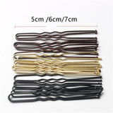Daiiibabyyy 5/6/7 Cm 50 Pcs U Shaped Hairpin Hair Clips Bobby Pins Metal Barrette Women Modeling Tools Bridal Hairstyle Tool