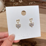 Drop Earrings for Women Fashionable Love Crystal Earrings Light Luxury Exquisite Simple Geometric Earrings Jewelry Wholesale daiiibabyyy