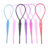 Popular 1SET Ponytail Creator Plastic Loop Styling Tools Black Topsy Pony Topsy Tail Clip Hair Braid Maker Styling Tool Fashion daiiibabyyy