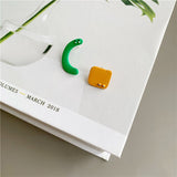 Interesting geometric asymmetry creative wacky comic face earrings, stylish oil painting women's earrings, 2022 new jewelry daiiibabyyy