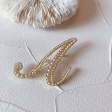 Fashion Korean Elegant Pearl Beads Letter Brooch Pin Badge For Women Girls Clothes Shirt Lapel Corsage Luxulry Jewelry Gifts daiiibabyyy