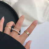 Punk Cool Hip Pop Multi-layer Adjustable Chain Four Fingers Open Alloy Women Rotate Rings for Women Party Gift daiiibabyyy