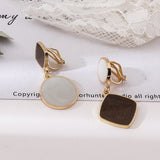 Korean temperament simple geometric asymmetrical earrings elegant ladies stud earrings Ear clip daiiibabyyy