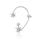 Daiiibabyyy 14 Styles Shiny Metal Ear Bone Clip for Women Sweet Butterfly Exquisite Sparkling Zircon Snowflake Ear Cuff Clip Earring Jewelry