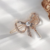 Hair Clips for Women Fashion Charm Bow Pearl Hairpin Simple Tassel Crystal Hair Pin Accessories for Women Jewelry Wholesale daiiibabyyy