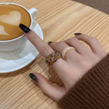 2022 New Colorful Transparent Acrylic Irregular Chain Rings Geometric Square Round Rings Set For Women Daily Wear Jewelry daiiibabyyy