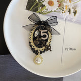 Vintage pearl pendant 5 pearls brooch luxury jacket flowers Lapel Pins Brooches Bow Fabric Jewelry for Women daiiibabyyy