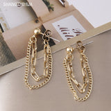 European and American trend of new gothic wind gold chain earrings for women simple light luxury jewelry gift accessories