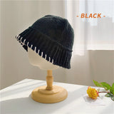 Winter Bucket Hat For Women Men Fashion Warm Cap Unisex Elasticity Knit Beanie Hats 2022 Fashion Beige hat daiiibabyyy