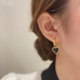 2022 New Fashion Korean Oversized White Pearl Drop Earrings for Women Bohemian Golden Heart Zircon Wedding Earrings Jewelry Gift daiiibabyyy