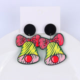 Cute Christmas Acrylic Earrings For Women Cartoon Christmas Tree Bell Snowflake Drop Earrings Trendy Jewelry Xmas Festive Gift daiiibabyyy