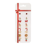 8pair/set Christmas Earrings Cute Santa Claus Snowman Christmas Tree Bell Stud Earrings For Women Fashion Party Jewelry Gifts daiiibabyyy