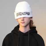 Men Knitted Hat FUCK AWESOME Embroidered Slogan Hip Hop Hat Men Women Fashion Trend Hedging Hat Winter Outdoor Warm Hat daiiibabyyy