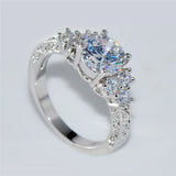 Exquisite Fashion Silver Color Engagement Rings for Women Fashion White Zircon Crystal Ring Anniversary Bridal Wedding Jewelry daiiibabyyy