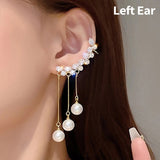 17KM Korean Asymmetrical Rhinestone Butterfly Drop Earrings For Women Girls Trendy Fashion Pearl Chain Earrings Jewelry Gifts daiiibabyyy