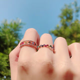 Daiiibabyyy Korean Colorful Crystal Zircon Open Rings For Women Etrendy New Design Delicate Simple Micro Pave Jewelry Adjustable Ring bijoux