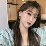 Korean temperament simple geometric asymmetrical earrings elegant ladies stud earrings Ear clip daiiibabyyy