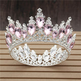 Daiiibabyyy Baroque Crystal Tiaras Circle Wedding Crown Queen Diadem Pageant Tiara Crown For Bride Hair Jewelry Accessories