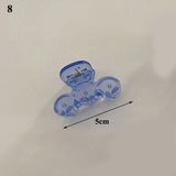 New Ins Large Geometric Hollow Square Tortoiseshell Transparent Blue Acetate Hair Clip Hair Claw for Women Hair Accessories daiiibabyyy