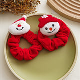 Flannel Large Intestine Hair Tie Creative Cartoon Hair Ring Christmas Ponytail Holders Christmas Velvet Women Hair Accessories daiiibabyyy