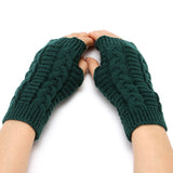 Women Half Finger Knitting Gloves for Woman Winter Soft Warm Knitting Arm Work Glove Soft Warm Mittens Fingerless Girl Gloves daiiibabyyy