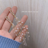 Alloy Earrings for Women Fashion Long retro Tassel Jewelry Pearl Earrings Jewelry accessories Wholesale daiiibabyyy
