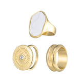 Lost Lady Hiphop Gold Chain Rings 3pcs/Set For Women Girls Punk Geometric Simple Finger Rings 2022Trend Jewelry Party Gift daiiibabyyy