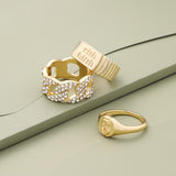 Lost Lady Hiphop Gold Chain Rings 3pcs/Set For Women Girls Punk Geometric Simple Finger Rings 2022Trend Jewelry Party Gift daiiibabyyy