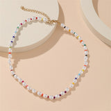 Smile Bead Necklace Chain Gift For Women Star Moon Lock Pendant Jewelry 2022 New Trend Party Beach Creative Choker daiiibabyyy