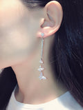 Hot Sale  Transparent Crystal Butterfly Tassel Earring Charm Bling Zircon Long Style Butterfly Stud Earring Wedding Jewelry daiiibabyyy