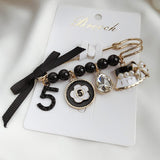 Luxury pearl tassel Camellia number 5 brooch fashion suit early autumn coat decoration corsage Brooches accessories daiiibabyyy